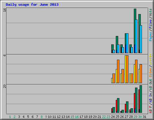 Daily usage for June 2013