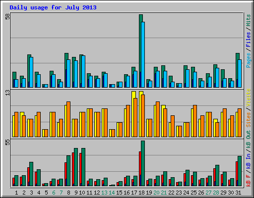 Daily usage for July 2013