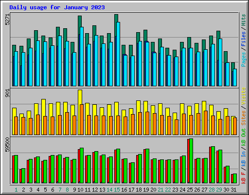 Daily usage for January 2023