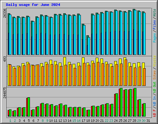 Daily usage for June 2024