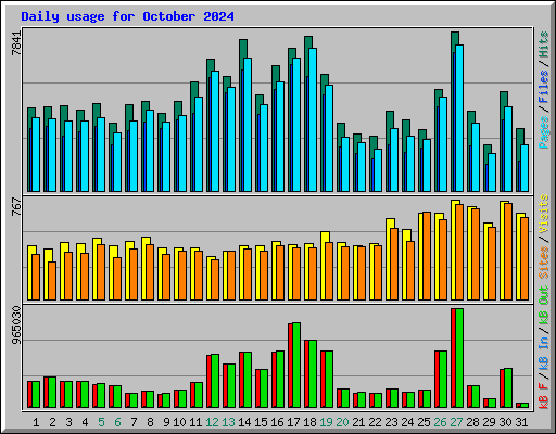 Daily usage for October 2024