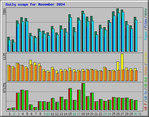 Daily usage for November 2024