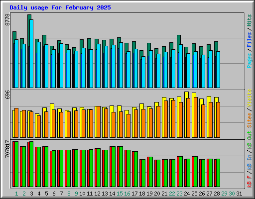 Daily usage for February 2025