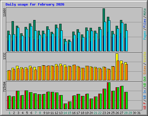 Daily usage for February 2026
