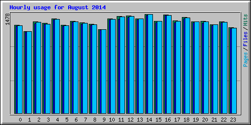 Hourly usage for August 2014