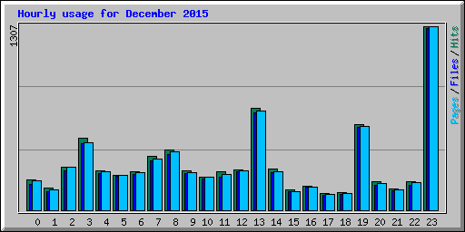 Hourly usage for December 2015
