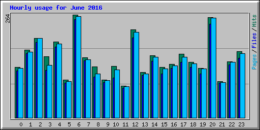 Hourly usage for June 2016