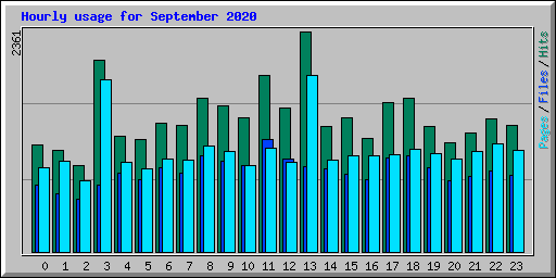 Hourly usage for September 2020