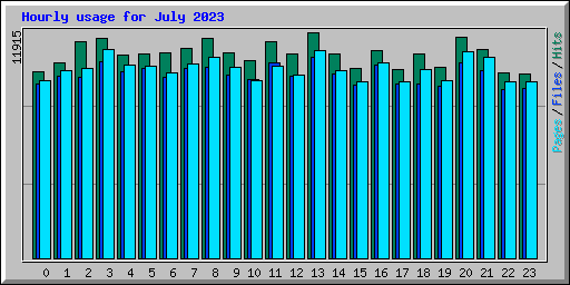Hourly usage for July 2023