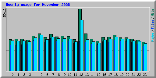 Hourly usage for November 2023