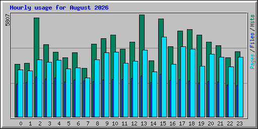 Hourly usage for August 2026